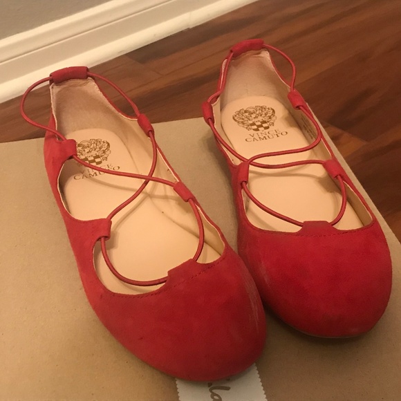 Leather Manmade Red Flat Party/Office/Casual - Picture 8 of 9